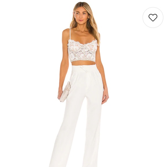 V. Chapman White Lace Crop Top - Picture 4 of 13